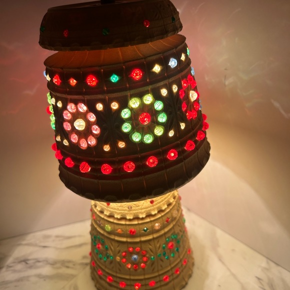 Vintage Multicolor lawnware lamp - Picture 4 of 9